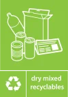 A mixed dry recycling wheelie bin